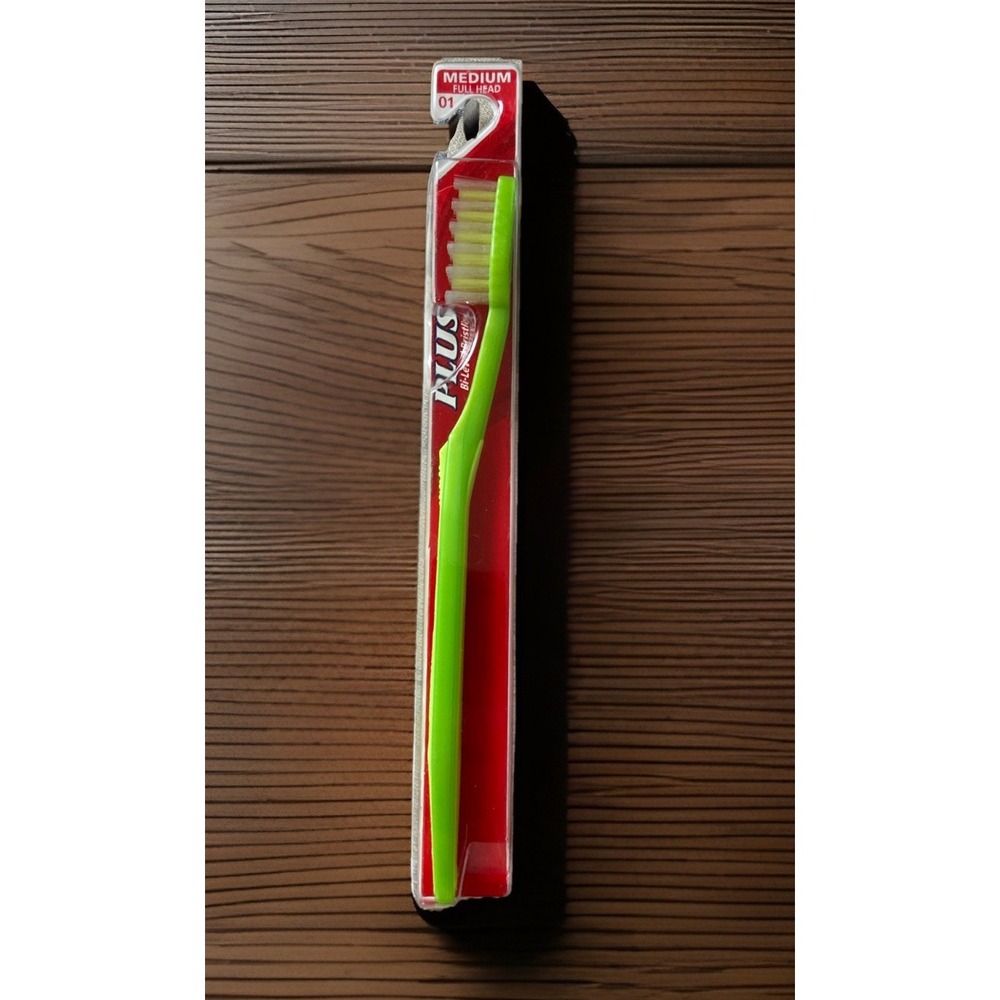 Vintage Colgate‎ Plus Toothbrush Diamond Shaped Head Soft Bristles NEW Green USA